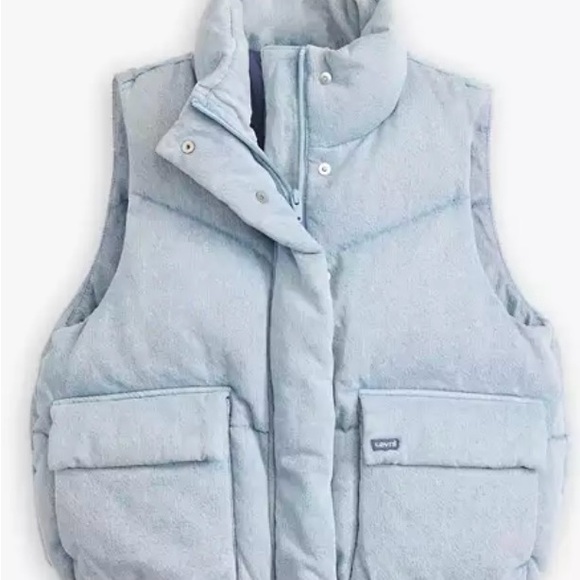 Levi’s Denim Western Bubble Puffer Vest down filled XS - Picture 3 of 6